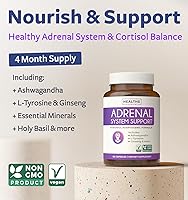 Vista 2 de Apoyo Adrenal y Administrador de Cortisol (Sin OMG) Salud Adrenal Poderosa con L-Tirosina y Ashwagandha - Mantén Niveles Equilibrados de Cortisol