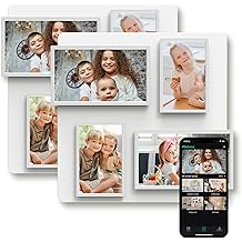 Modular WiFi Digital Photo Wall Frame   Bluetooth Digital Picture Frame 4X 10.1 & 13.3" FHD IPS Screens Magnetic Wall-Mount Auto-Rotate, 8GB Cloud Storage, Instant Sharing via App