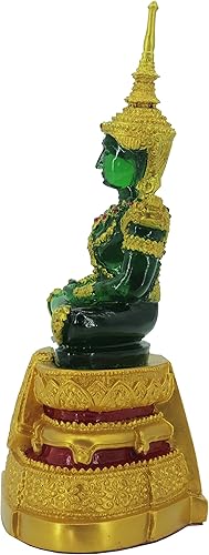 Miniatura 3 de BUDDHO Estatua de Buda de esmeralda para meditar, sentada de 11 pulgadas de alto, estatua de Buda tailandesa decoración del hogar, estatua de Buda