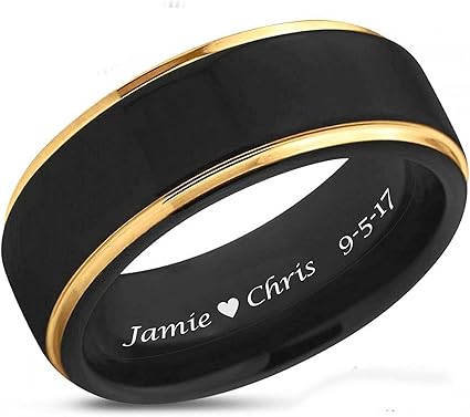 black ring engraved