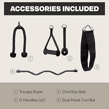 Inspire Fitness FTX Functional Trainer and Fitness Essentials Kit - Compact at Home Workout Machine with Accessories - Space Saving Design - Home Gym Cable Machine