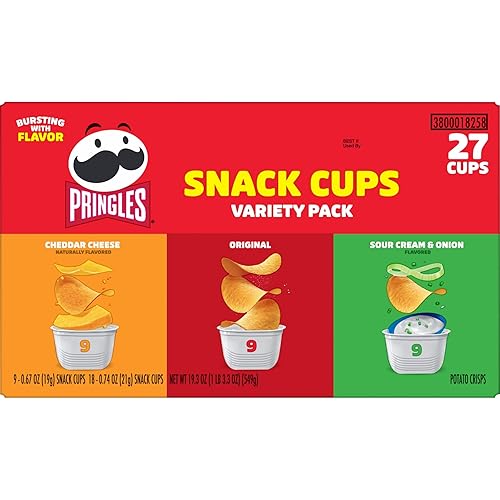 Miniatura 6 de Pringles Potato Crisps Chips, Lunch Snacks, Snack Cups, Variety Pack, 19.3oz Box (27 Cups)