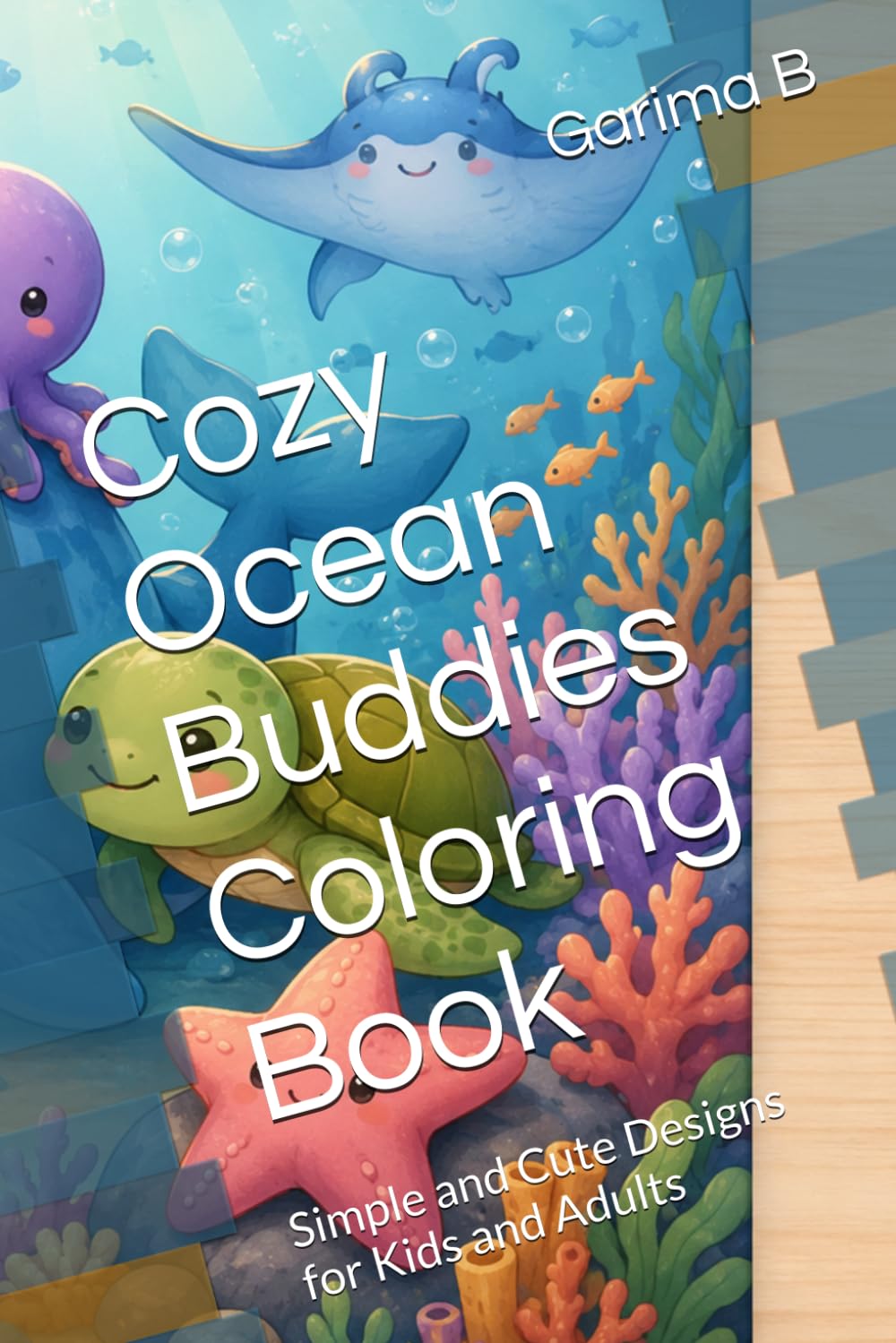 Cozy Ocean Buddies Coloring Book: Simple and Cute Designs for Kids and Adults