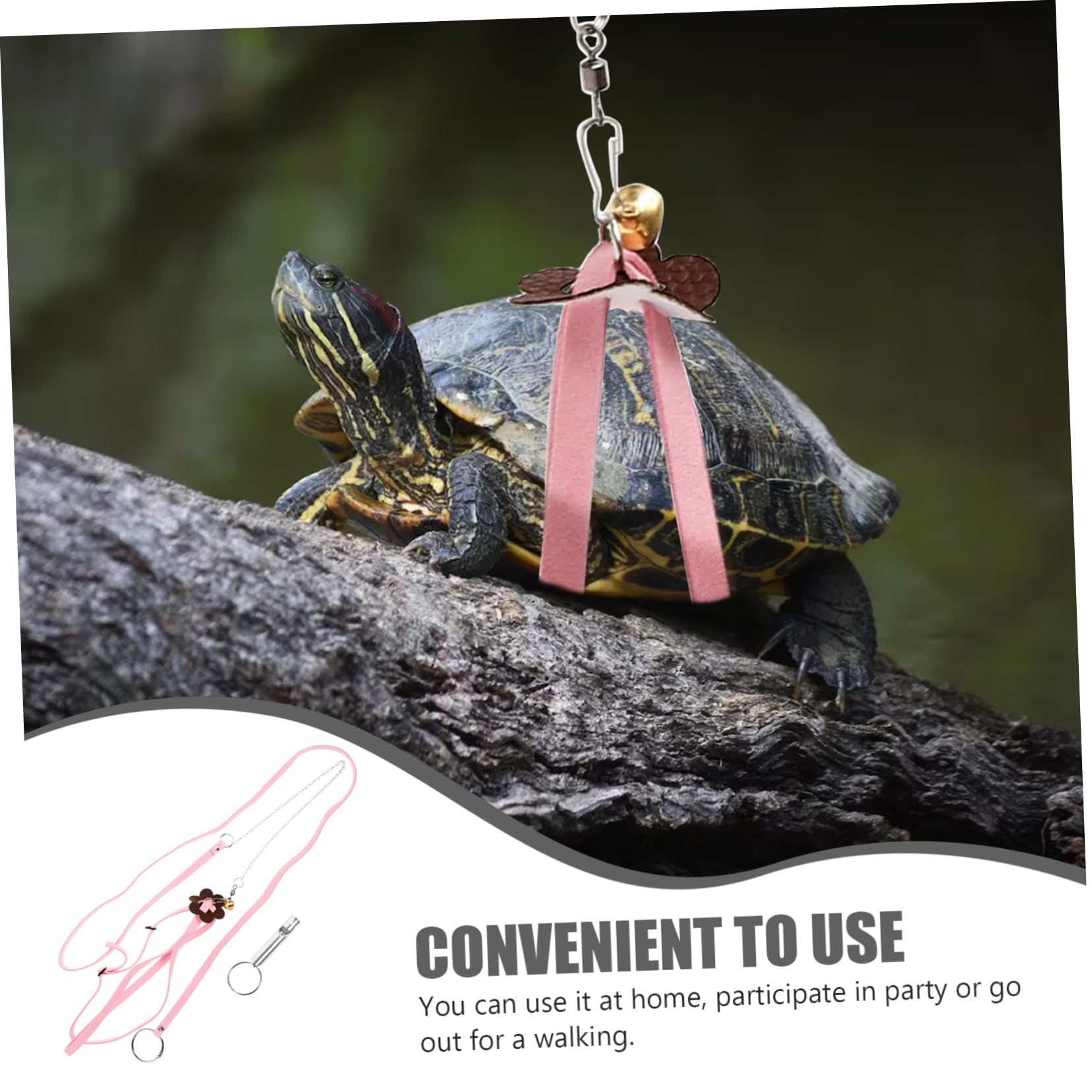 Schildkröten Zugseil aus Wildleder mit Praktischem Geschirr Rosa Geeignet für Landschildkröten zum Sicheren Spaziergang und Auslauf zu Hause Zufällige Farbe
