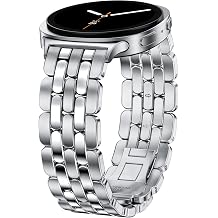 TOYOUTHS Designer Vintage Luxury Bracelet for Samsung Galaxy Watch 8 40mm 44mm/Watch 8 Classic 46mm Bands Women, No Gap One Click Stainless Steel Dressy Elegant Noble Metal Strap