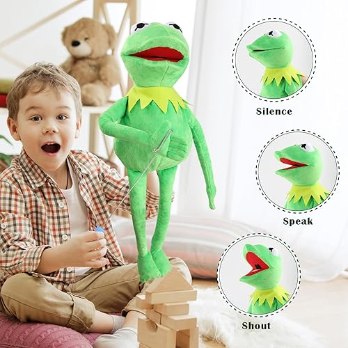 Miniatura 8 de SUIYUEOUR Kermit Frogs - Marioneta de mano, peluche de rana, The Muppets Show, muñeca de marioneta de rana suave adecuada para juegos de rol, verde,
