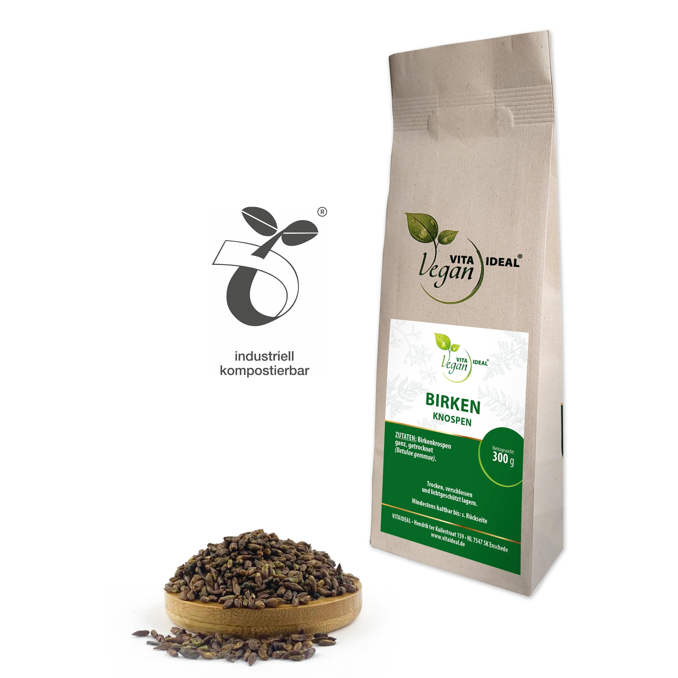 VITA IDEAL Vegan® BIRKEN - KNOSPEN 3x 300g getrocknet - Betulae Gemmae - BIRKENKNOSPEN - Kräuter Tee, Öle - Tinktur & Aufguss. Kräutertee ohne Zusatzstoffe.