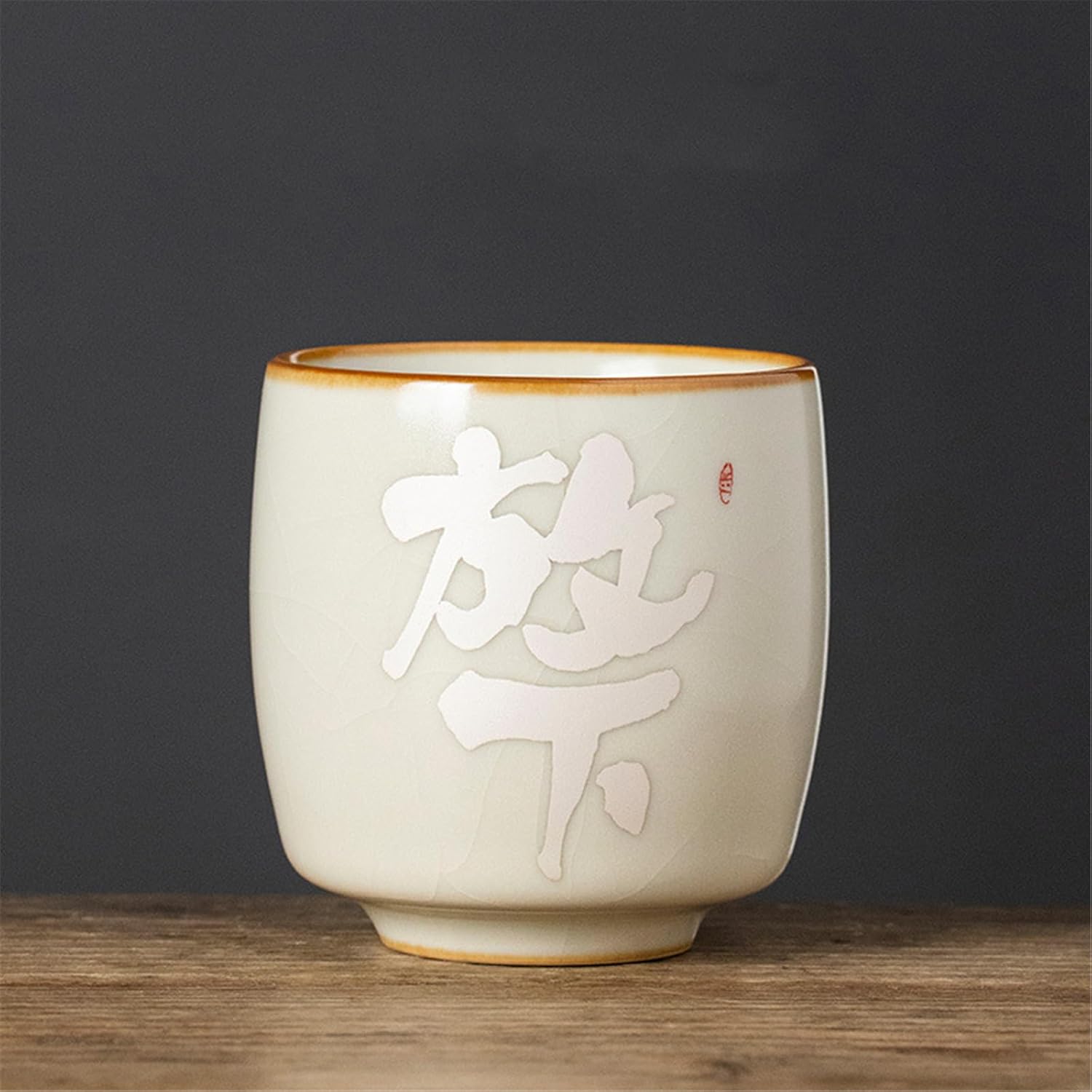 Ru Kiln Silver-Inlaid Teacup - Chinese Gongfu Tea Bowl-style5