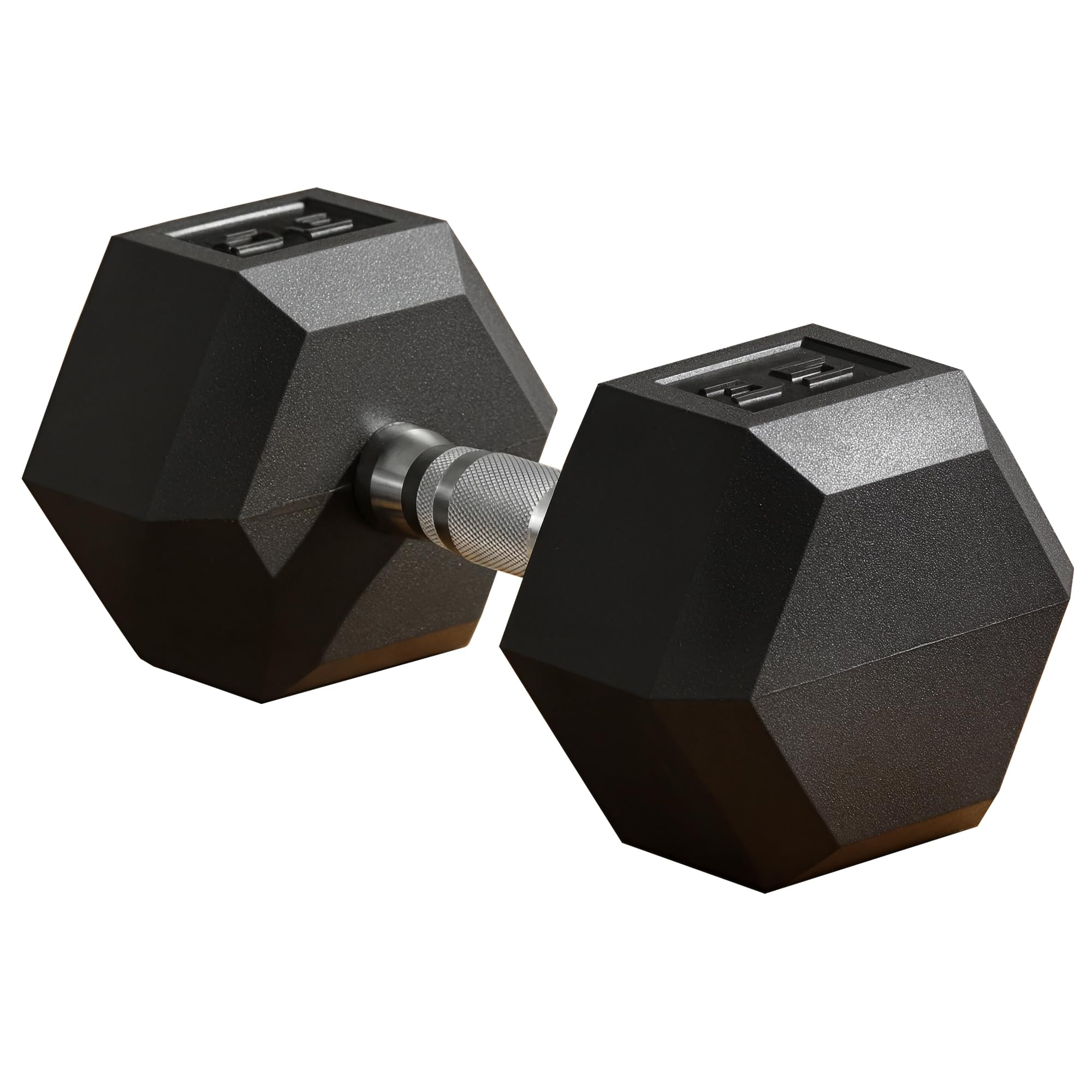 Soozier Rubber Hex Dumbbells Weight Dumbbell Hand Weight Barbell for Body Fitness Training for Home Office Gym, Black
