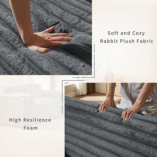 Miniatura 182 de sofá cama de terciopelo de 58 pulgadas, convertible 3 en 1 con bolsa de almacenamiento y respaldo ajustable, perfecto para espacios pequeños, sala 7