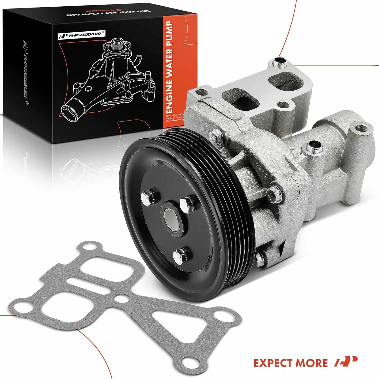 A-Premium Engine Water Pump W/Gasket Compatible with Kia, Hyundai Vehicles - Optima 2011-2015, Sorento 2011-2015, Rondo, 2.0L 2.4L, Sonata 2011-2014, Santa Fe Sport 2013-2016, Tucson 2011-2015