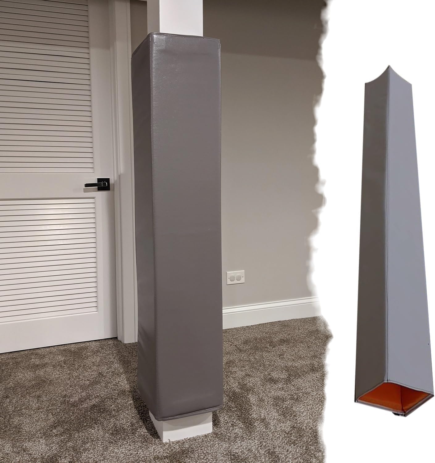 Wrap Around Basketball Pole Pad Hollow Foam Pole Padding Fits 5x5 6x6 7x7 8x8, Square Basketball Pole Padding for Player Protection and Safety(Red,11x11 Inch)