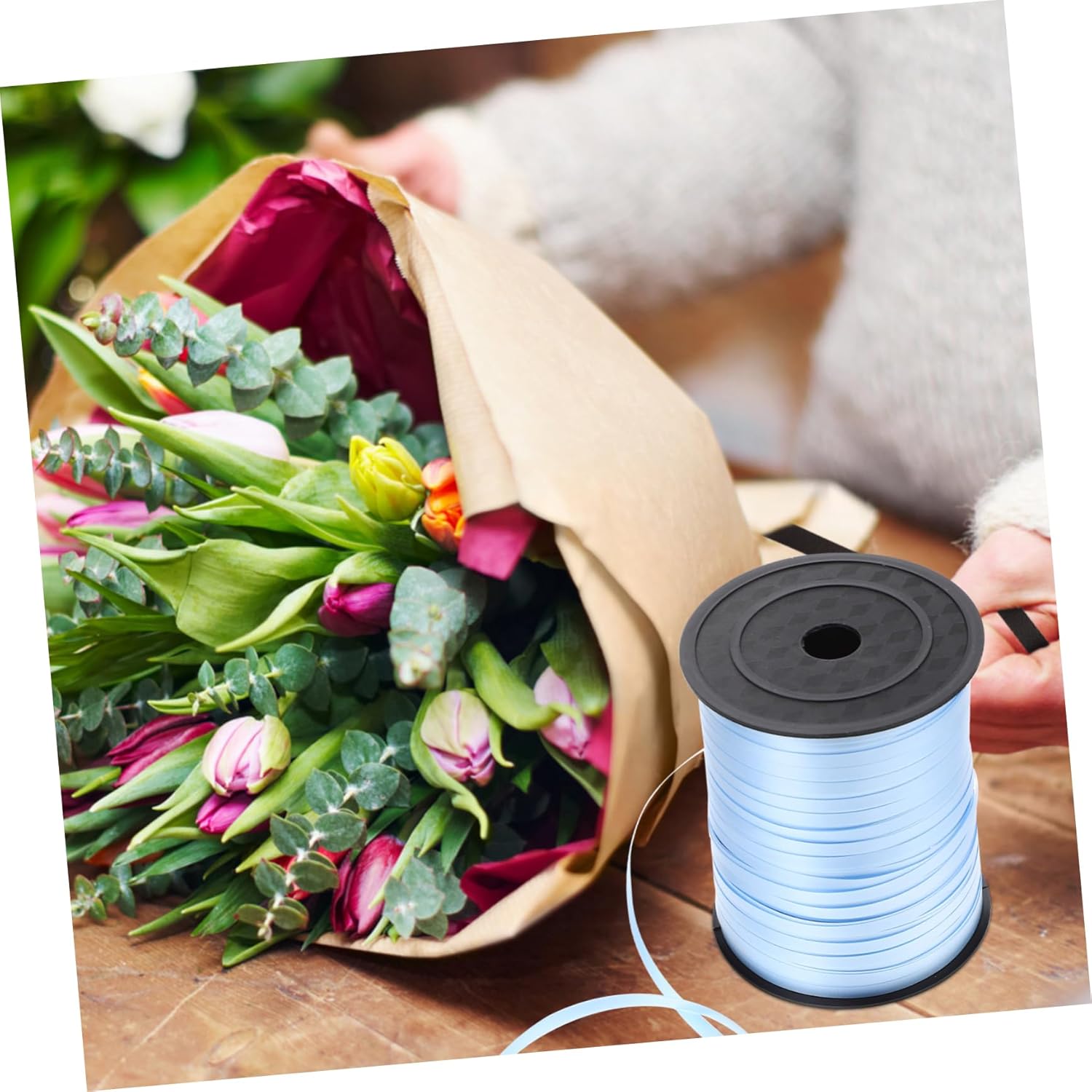 Didiseaon 6rolls Colorful Balloon Ribbon for Gift Wrapping Yards Curling Decorative Ribbons Parties Crafts Home Decor