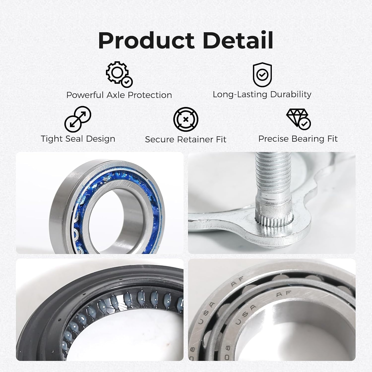 68008523AA Rear Axle Bearing with Seal and Retainer Kit Compatible with Jeep Wrangler JK/JKU 2007-2017 Replaces 68003270AA 83503077 68499023AA