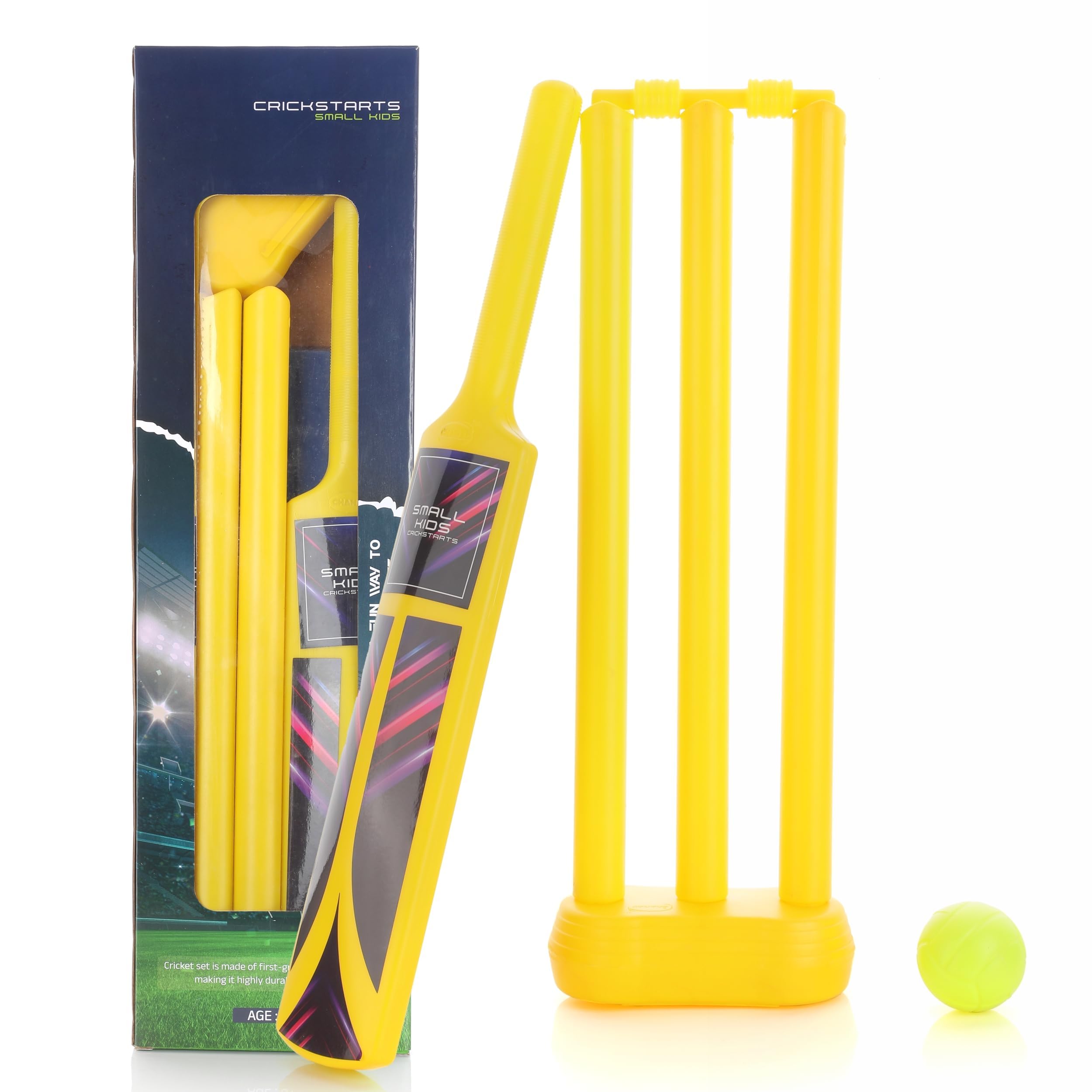 Chanak Small Cricket Kit for Boys & Girls, Cricket Set with 1 Cricket Bat, 1 Plastic Ball, Bails, 3 Stumps with Stand Base, for Indoor & Outdoor Activity, Cricket Kit Set for Kids Above 5 (Small)-image-29