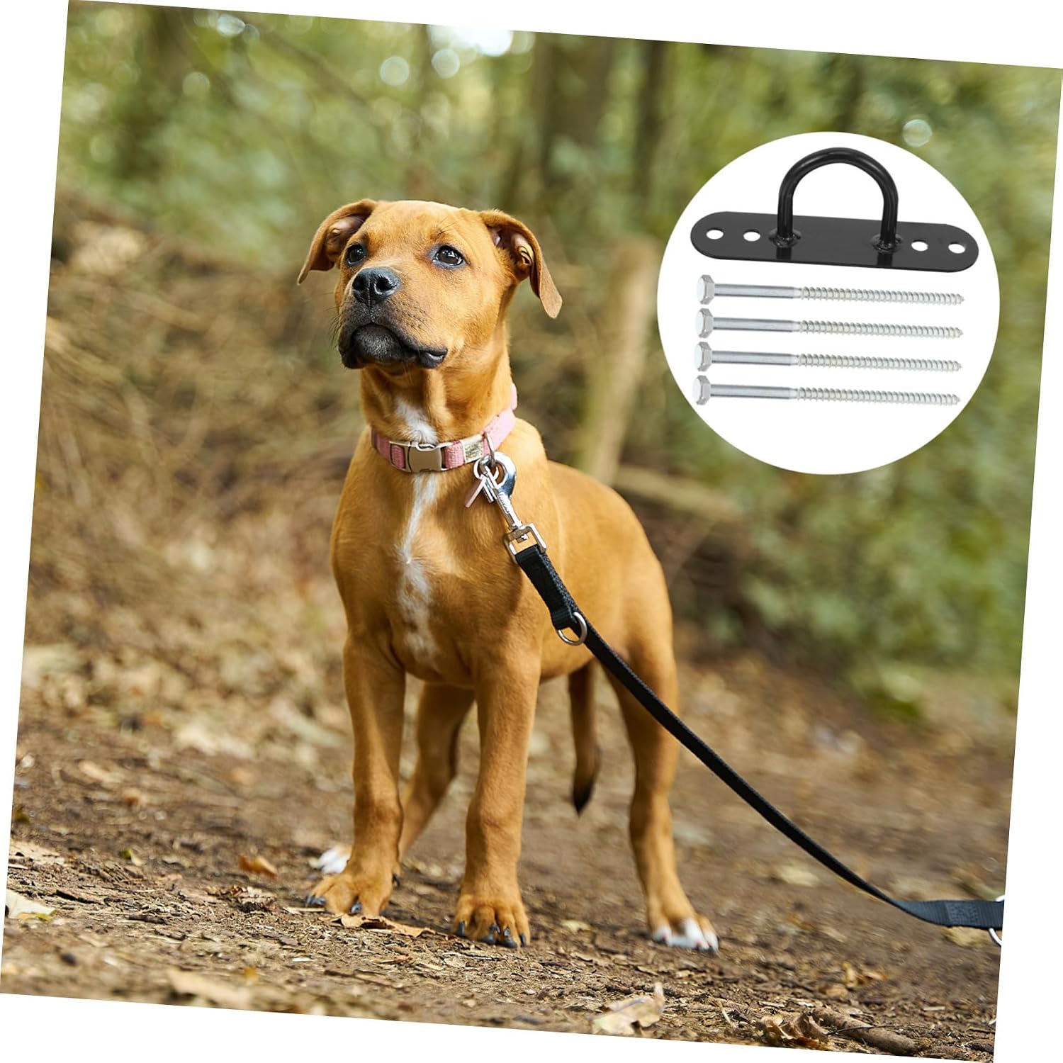 INOOMP Heavy Duty Dog Stake Holder for Large Breed Dogs Training Tie Out Long Ground Stake
