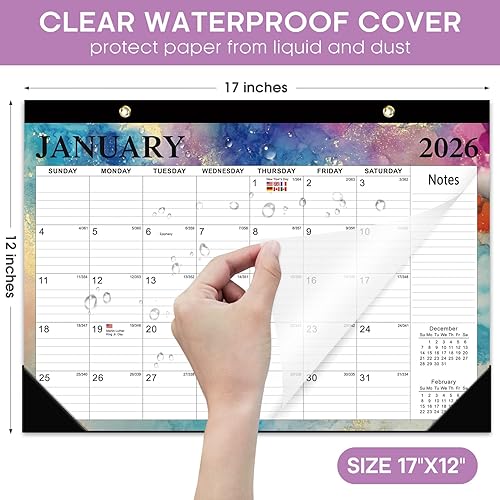 Miniatura 25 de Calendario de escritorio 2025-2026, calendario de 18 meses hasta diciembre de 2026 – Calendario mensual grande de 17 x 12 pulgadas de A-Vintage