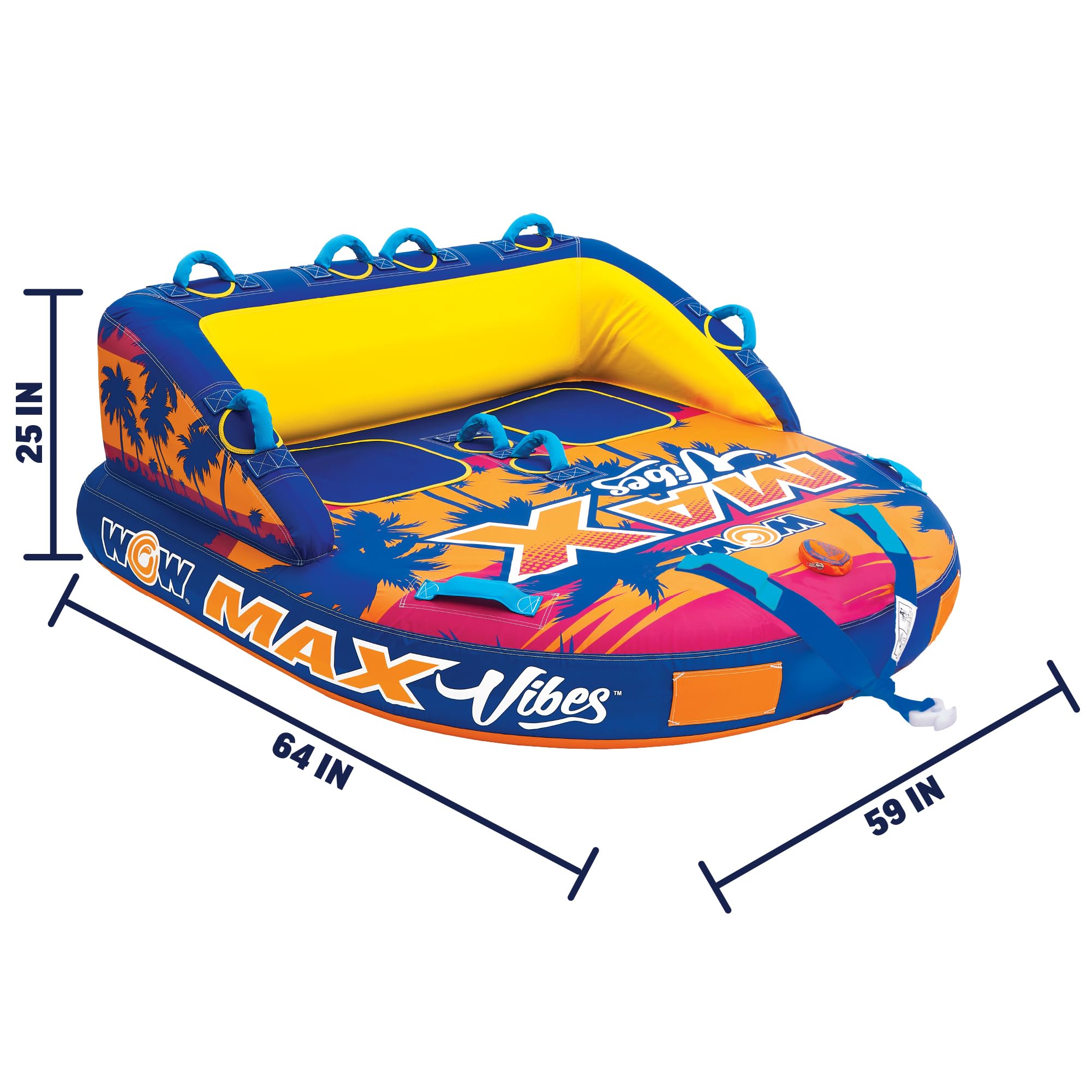 Amazon.com : WOW Sports Max Vibes Tropic Rush Towable Tube - 1-2