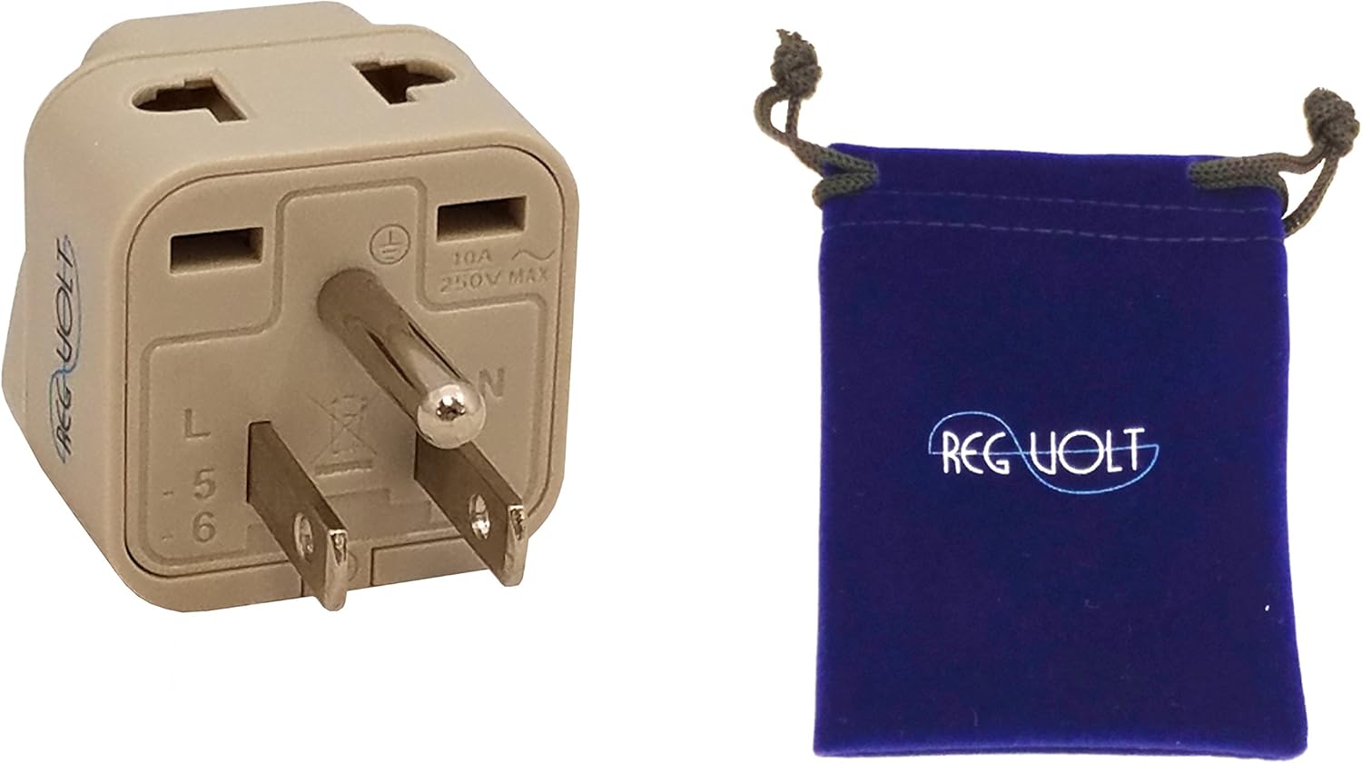 Regvolt Grounded Universal 2 in 1 Plug Adapter Type B for