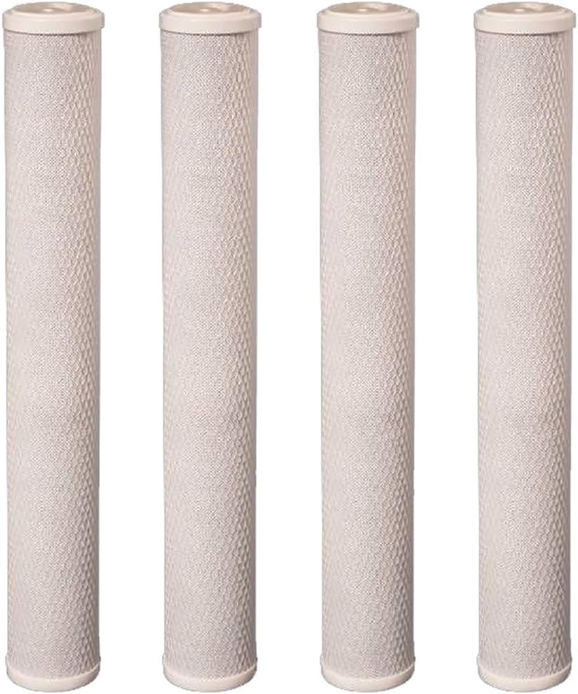 CFS – 4 Pack Carbon Block Water Filter Cartridges Compatible with Supera RIF-10 Models – Removes Bad Taste and Odor – Whole House Replacement Filter Cartridge – 5 Micron – 2.5" x 20"