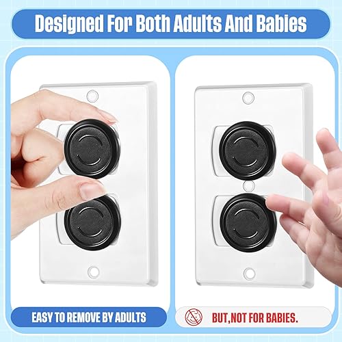 Miniatura 6 de Thyle 200 fundas de enchufes a granel a prueba de bebés para enchufes eléctricos, enchufe de fácil instalación, kit resistente seguro a prueba de