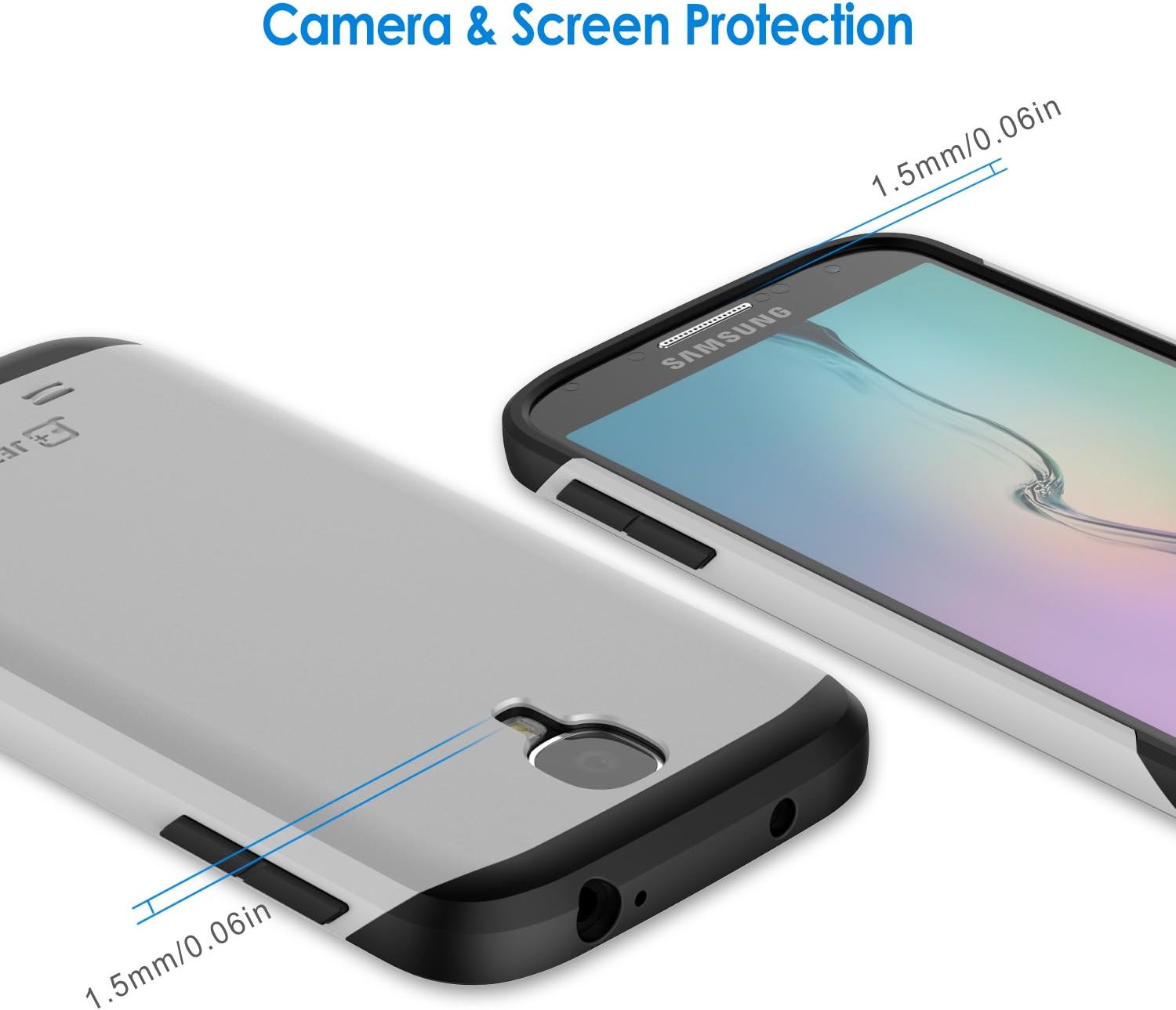 JETech Case for Samsung Galaxy S4, Protective Cover, Silver
