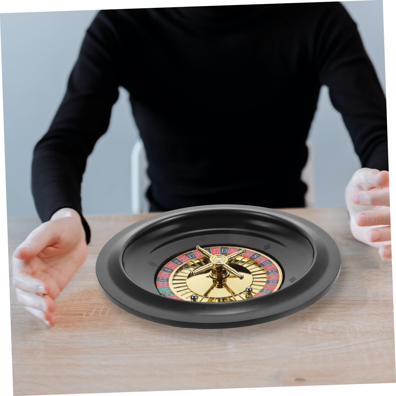 Roulette de Poker de Table Compacte et Portable Roue Tournante Créative pour Jeu de Festival et Fête