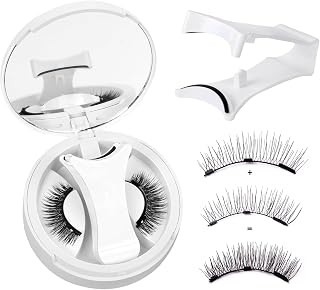 Magnetic Eyelashes with Applicator–Magnetic Lashes and Magnetic Eyelashes Natural Look,No Glue Reusable Strip Lashes Easy to Apply and Remove for Women