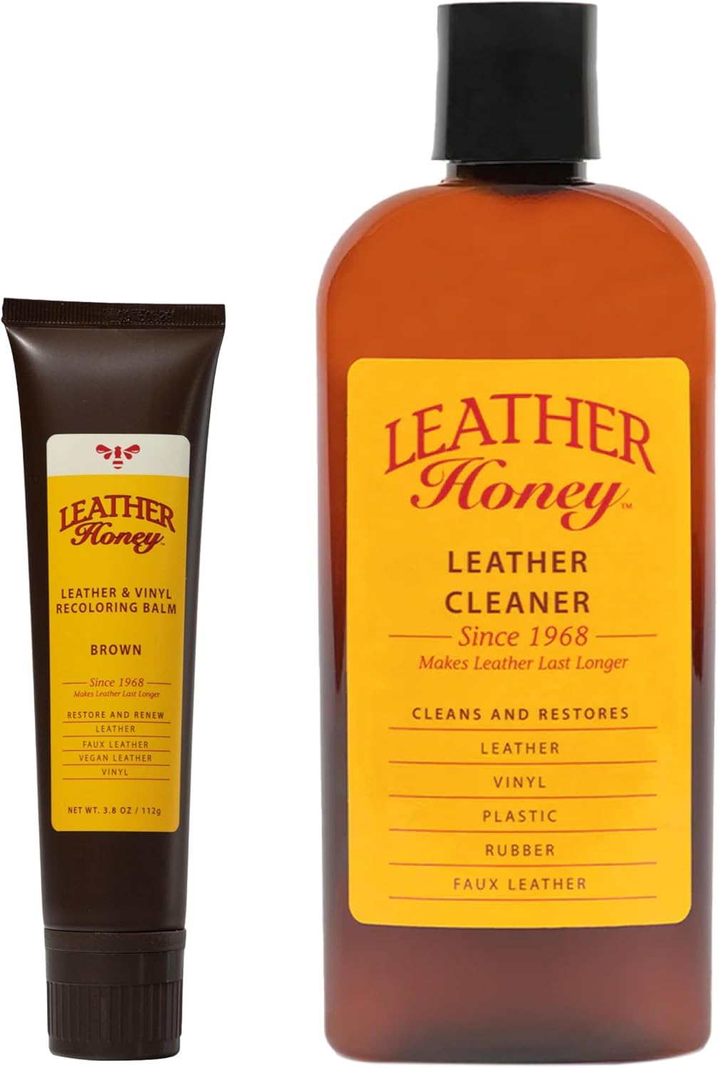 Leather Honey Brown Recoloring Balm & 8oz Cleaner