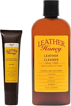 Leather Honey Brown Recoloring Balm & 8oz Cleaner
