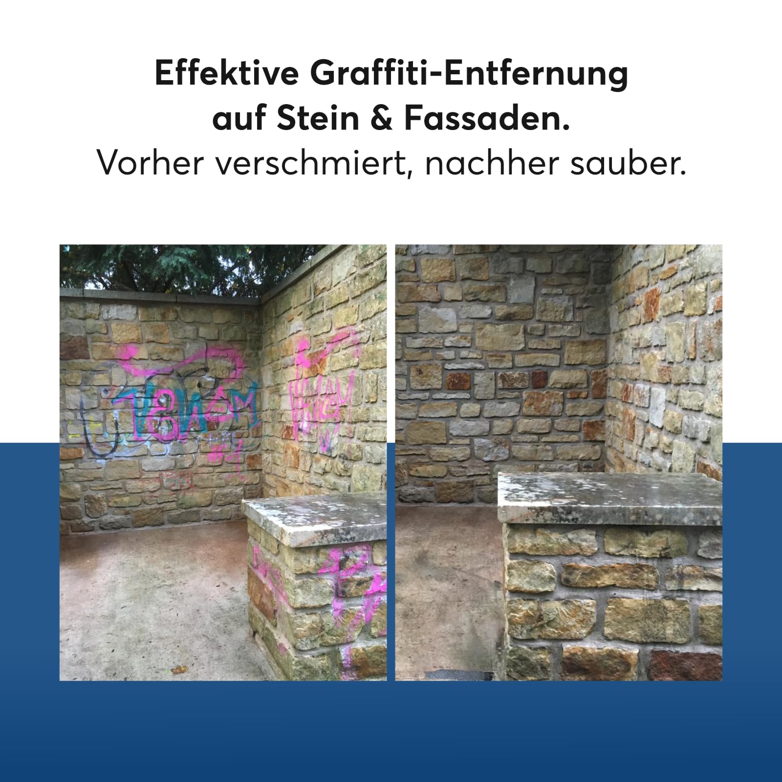 Finalit Nr. 7+ Graffitientferner & Lackentferner (sauer) | 1x 1L | Für alle Natur- und Kunststeine auch Fassaden | Starker Reiniger gegen Kaugummi, Tapeten, Kleber & Epoxydharz