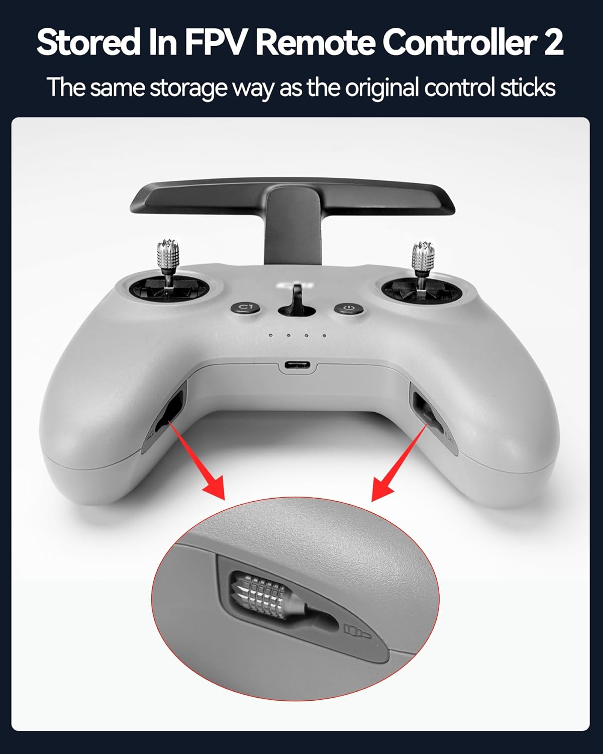 LKTOP 2 Pairs Controller Stick Replacement Joystick for DJI 𝗥𝗖 𝗣𝗿𝗼, 𝗙𝗣𝗩 𝗥𝗲𝗺𝗼𝘁𝗲 𝗖𝗼𝗻𝘁𝗿𝗼𝗹𝗹𝗲𝗿 𝟮/𝟯, Thumb Rocker for DJI Mini 3 Pro, Air 2S, Mavic 3/Pro/Classic/Cine, Avata/2, FPV