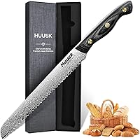 Vista 9 de Huusk Juego de 4 cuchillos de carnicero, cuchillo japonés para carne, cuchillo de cocina similar a hacha y cuchillo vikingo afilado para cortar
