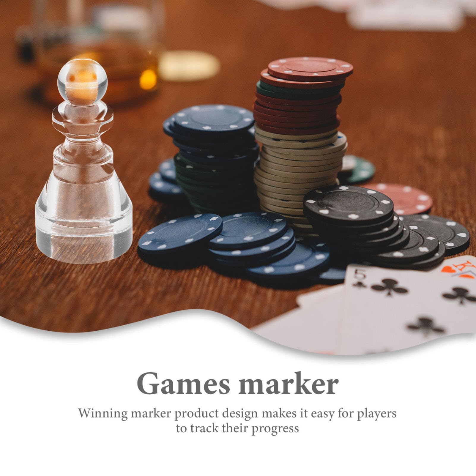 Yardwe Marcador ganador de póquer acrílico transparente 3.15X1.57 pulgadas columna estable para ruleta y póquer rueda marcador escenas de juego