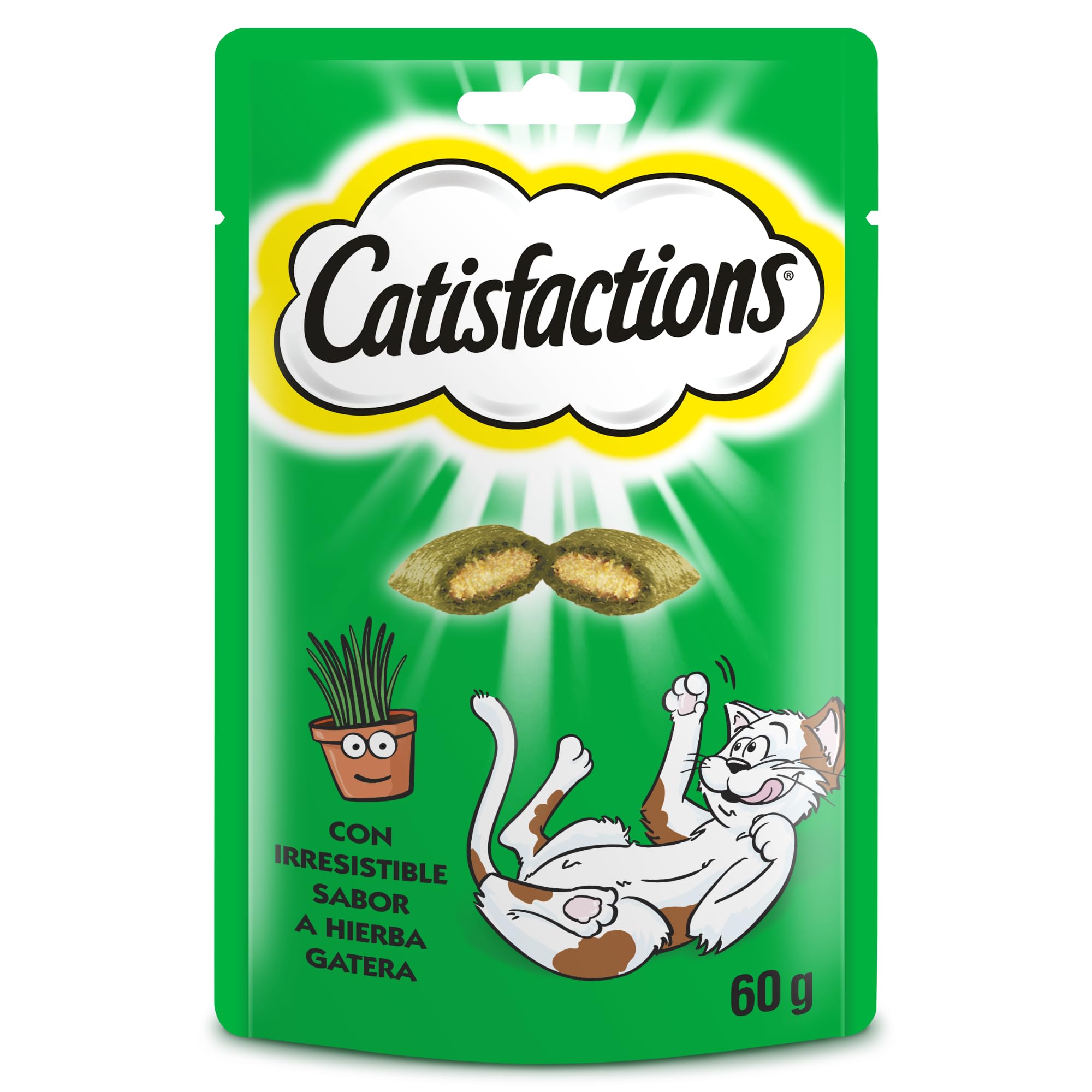 Catisfactions Premios para Gatos Sabor Hierba Gatera 6 Packs de 60g