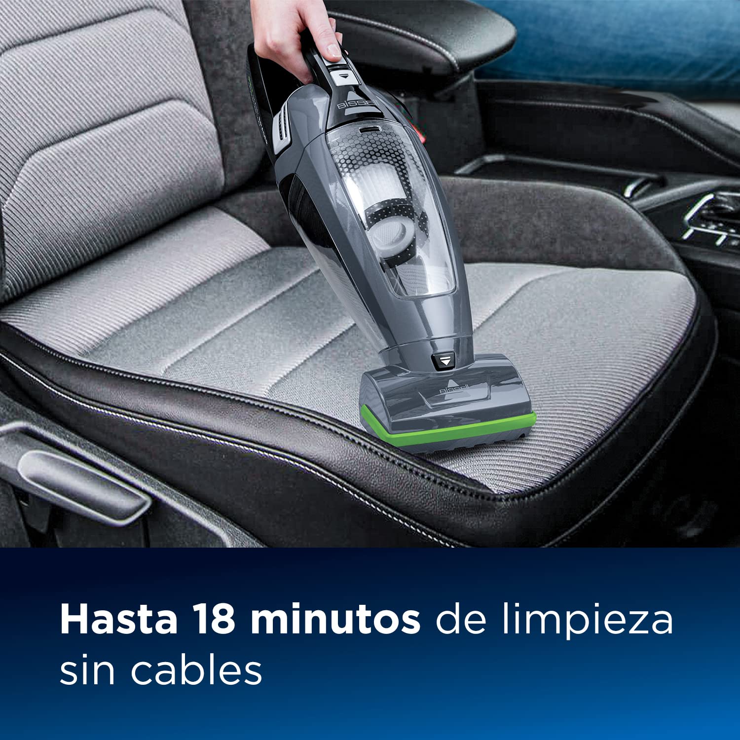 Bissell Pet Hair Eraser, Aspirador de Mano Sin Cable, Cepillo Giratorio, 14.4V, Combate el Pelo de Mascota y la Suciedad, para Sus Escaleras, Tapicerías, Coches y Alfombras, 68dB, Negro, 2278N