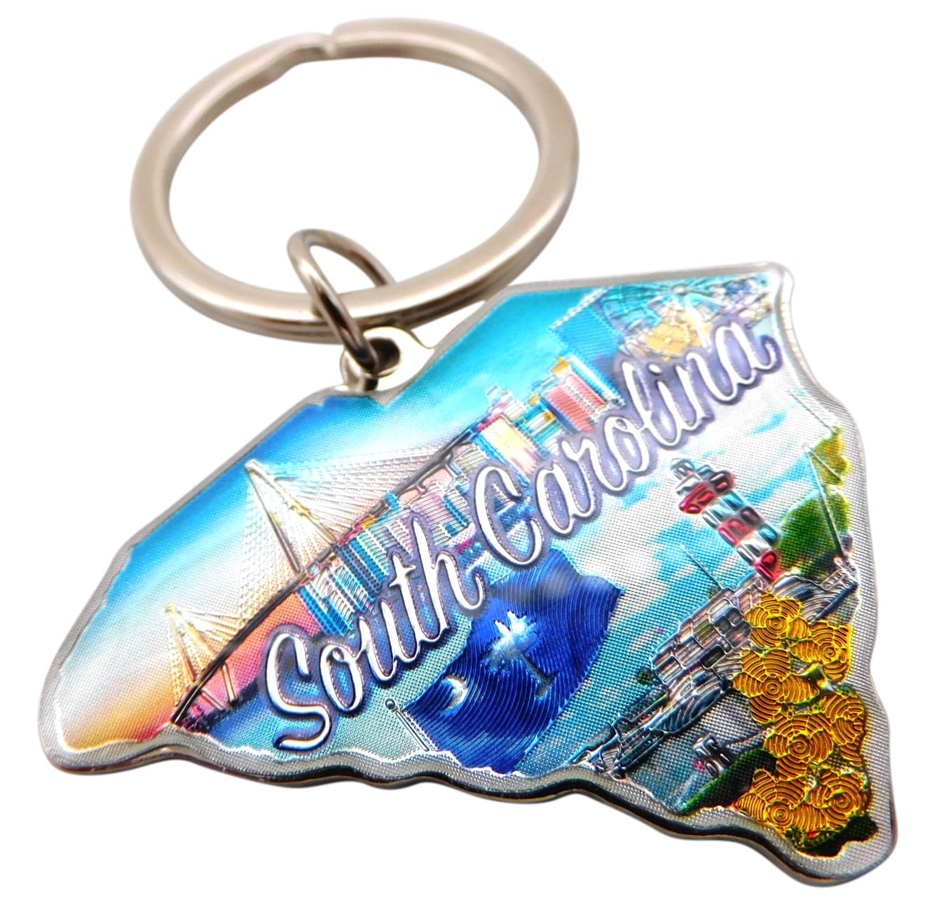 Westmon Works South Carolina Souvenir Keychain Metal Key Chain Ring with High-Gloss Finish Keepsake