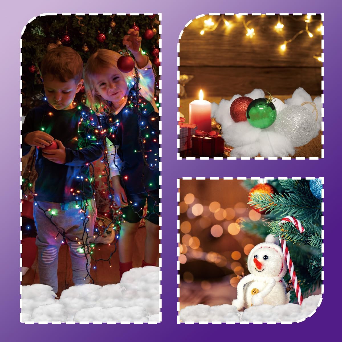 16OZ Buffalo Snow Fluff, Holiday Fake Snow Decoration Christmas Fluffy Snow Cotton Indoor Soft Fake Snow Artificial Cotton Holiday Winter Decor, Under The Christmas Tree Village Displays (450 g)