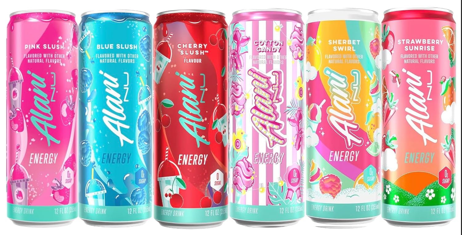 Alani Enery Drink 6 Flavor Variety - 12 Cans