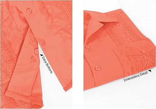 Miniatura 2 de Camisa de manga corta de guayabera cubana, boda cigarro playa barman casual