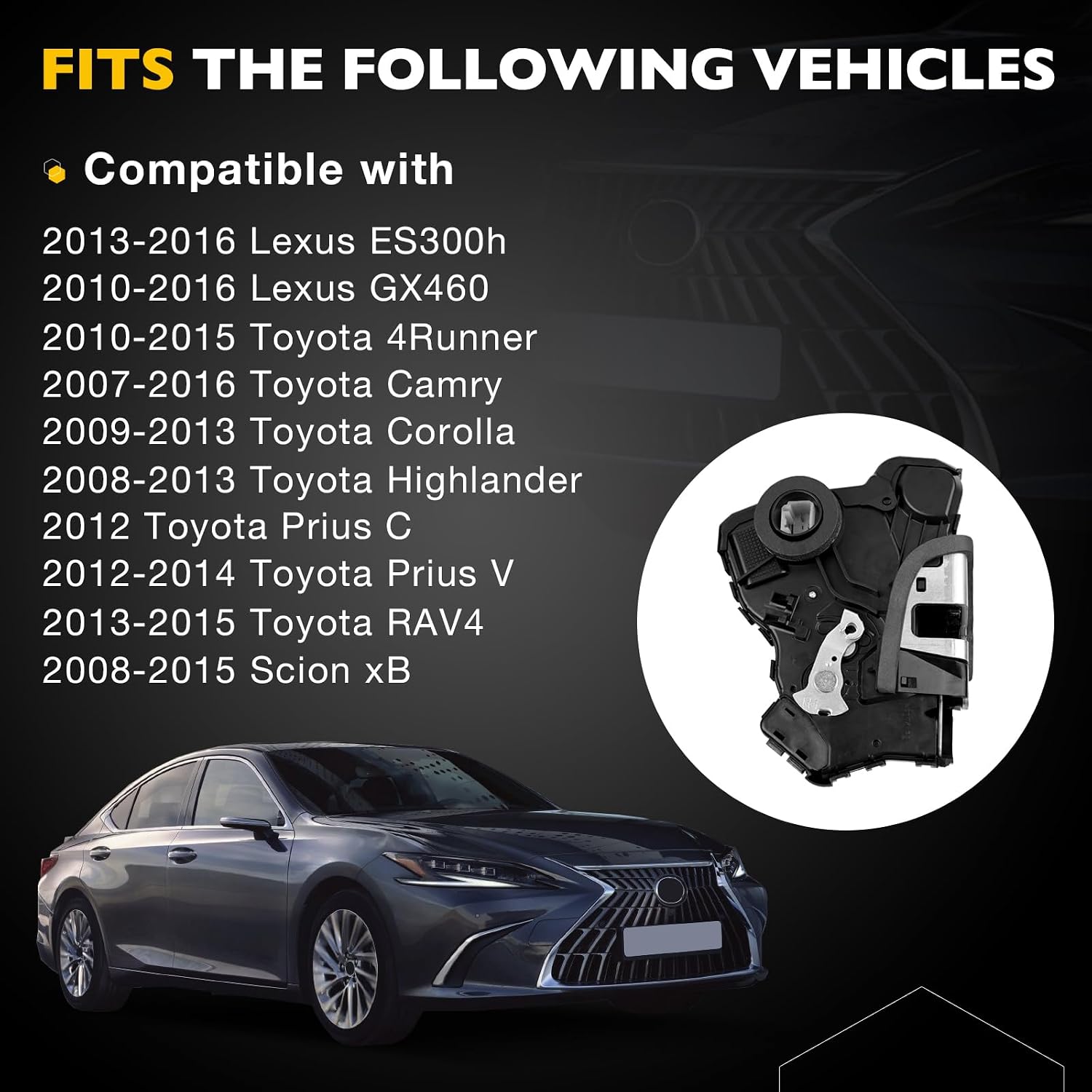 4 Door Lock Actuator Motor Left and Right Compatible with Toyota 4Runner Camry Corolla Prius RAV4, Lexus ES300h GX460, Scion xB Door Actuator Replaces#69040-42250 931-401 69030-42230 931-403