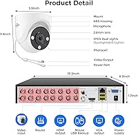 Vista 8 de Hiseeu 16 Channel 3K Wired Security Camera System with Smart Dual Light,Audio,Person/Vehicle Detection,121°Wide View,5MP 16CH DVR,12PCS 5MP IP67