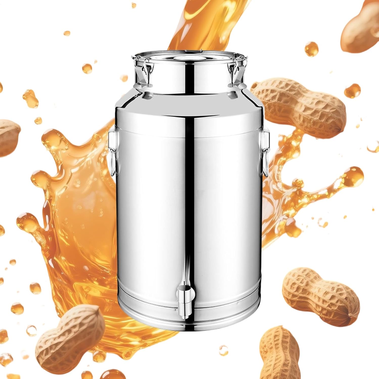 Grease Container - 5L/9L/14L Lid Airtight Stainless Steel Kitchen Tools with Lid | Airtight Storage Container for Beer, Food, Flour, Coffee, Sugar, Cereal, Bean Tea Snack Baking