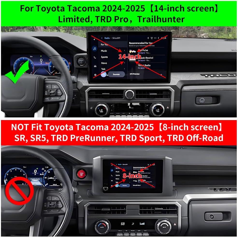 Car Phone Holder Mount for Toyota Tacoma 4Runner 2024 2025 2026 Limited，TRD Pro，Trailhunter【14-inch Screen】 Auto Accessories Navigation Screen Bracket Interior Decoration Mobile Cell