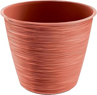 Prosperplast Furu Flowerpot 16.2 cm Copper Plastic Round Planter for Indoor and Outdoor Use UV Resistant