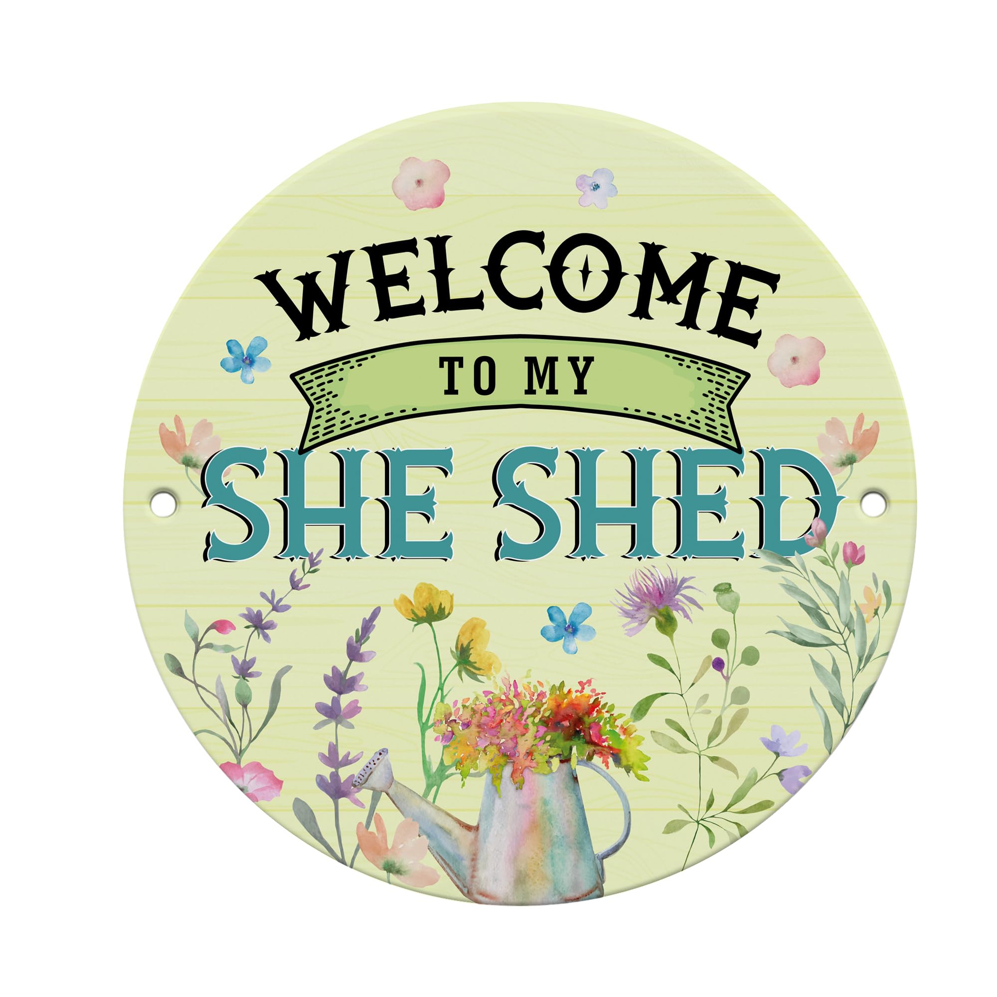 Red Ocean Funny Welcome To My She Shed Acrylic Round Hanging Sign Garden Sign Funny Friendship Plaque Garden Plaque For Outside Shed Sign