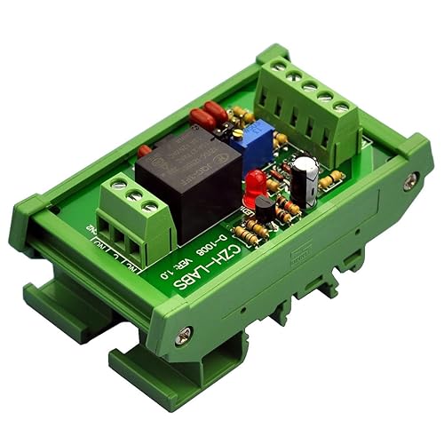 Módulo de relé comparador de voltaje de montaje en carril DIN, DC12V, relé SPDT de 10 amperios.