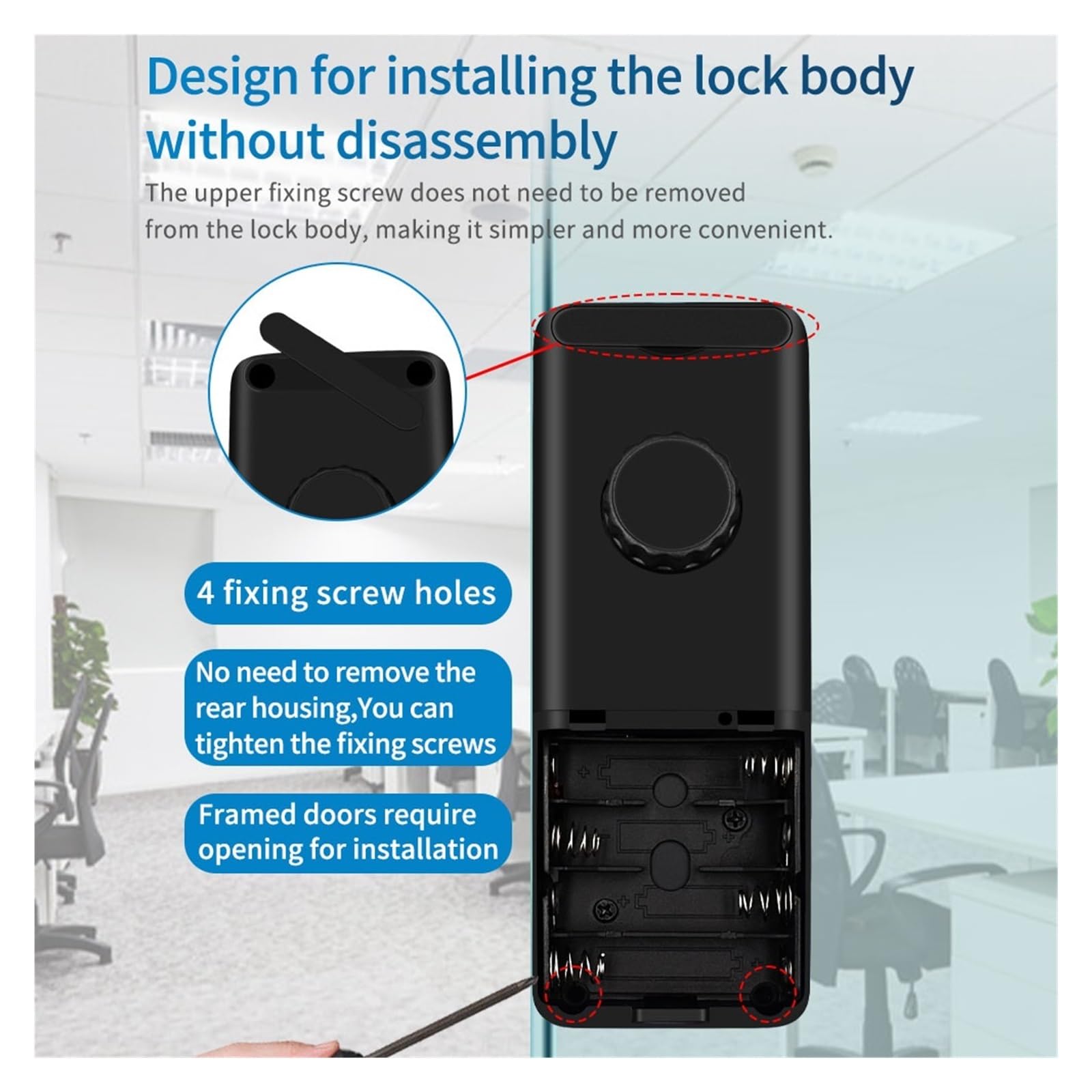 Inteligentna blokada, blokada linii papilarnych. Elektroniczny zamek cyfrowy czytnik linii papilarnych szklany zamek do drzwi Bluetooth HAHA-Lock App kod dostępu karta elektroniczna Keyless Smart Phon