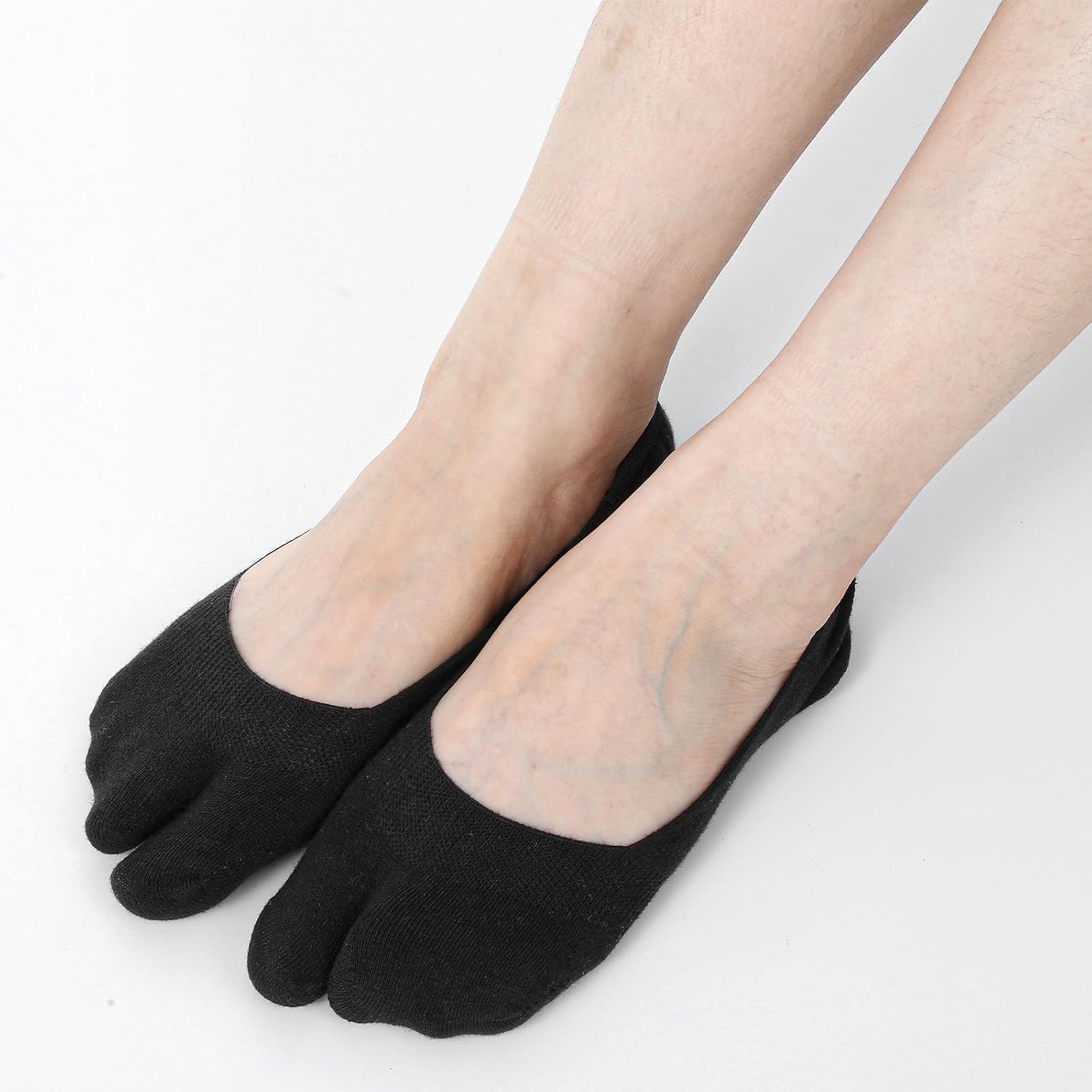 Prasacco 3 Pairs Tabi Socks, Split Toe Sock Women No Show Socks for Flip Flops, Low Cut Cotton Sock, Multiple Colors, Universal Size