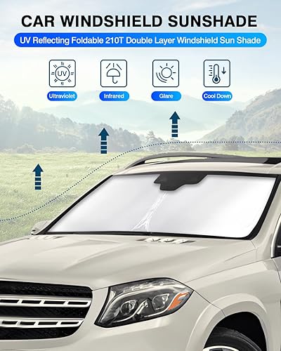 Miniatura 221 de KUST Parasol para parabrisas para Ford Fusion 2013-2020 2021, accesorios para ventana, protector de visera solar, plegable, bloquea los rayos UV